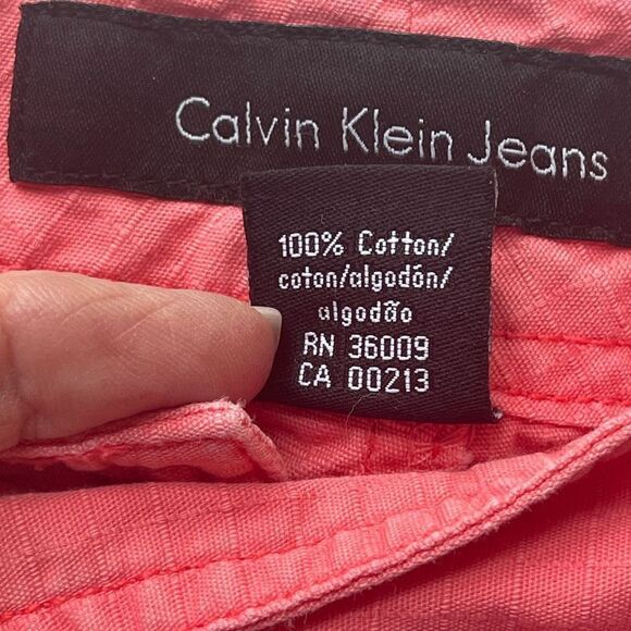 Calvin Klein Women's High Rise Cropped‎ Pants Pink Coral Size 16 - Picture 10 of 13
